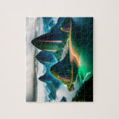 Tropische stad skyline met strand en bergen legpuzzel (Verticaal)