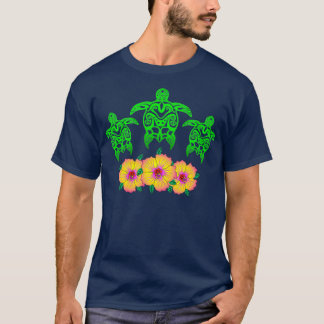 Tropische stam Hawaiian Green Zee Turtle H T-shirt