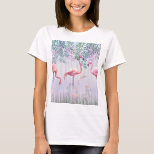 Tropische stekelfamilie roze vlamingos t-shirt