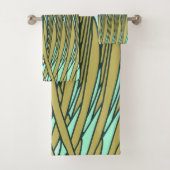 Tropische stijl veren geïllustreerde handdoek set (Insitu)