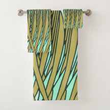 Tropische stijl veren geïllustreerde handdoek set