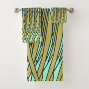 Tropische stijl veren geïllustreerde handdoek set