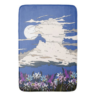 Tropische storm en bloemen badmat