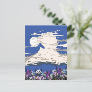 Tropische storm en bloemen briefkaart