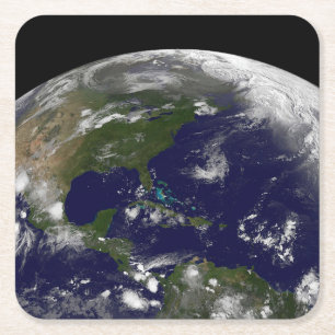 Tropische Stormen op aarde. Vierkante Kartonnen Onderzetter
