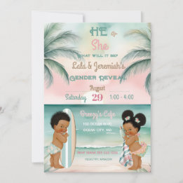 Tropische Strand Baby Geslacht Onthulling Blush Sa Kaart