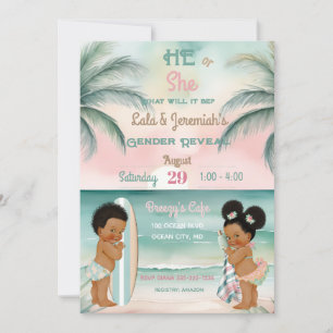 Tropische Strand Baby Geslacht Onthulling Blush Sa Kaart