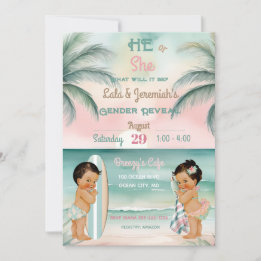 Tropische Strand Baby Geslacht Onthulling Blush Sa Kaart