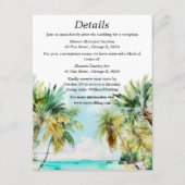 Tropische Strand Bestemming Bruiloft Details Informatiekaartje (Voorkant)