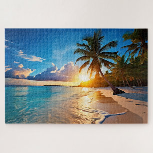Tropische strand-bestemming legpuzzel