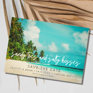 Tropische strand bestemmingshuwelijk foto  save the date