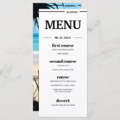 Tropische strand bruiloft bestemming menu (Voorkant / Achterkant)