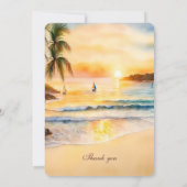 Tropische Strand Bruiloft Template Kaart (Achterkant)