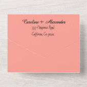 Tropische strand Destination Elegant RSVP QR Code All In One Uitnodiging (Achterkant)