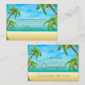 Tropische Strand en Palm Trees Plaats Plaatskaartje (Voorkant / Achterkant)