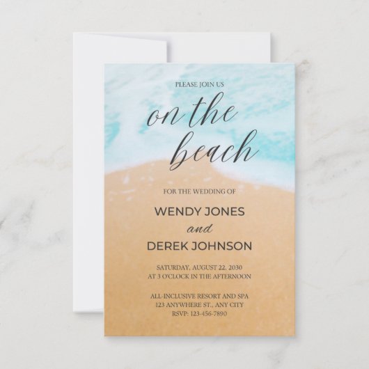 Tropische strand huwelijksuitnodiging save the date (Voorkant)