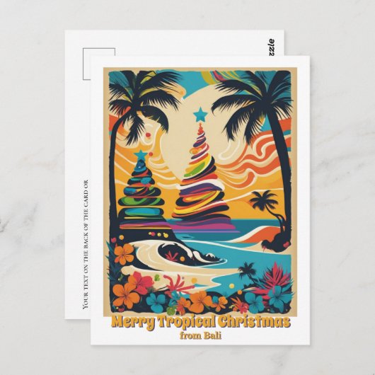 Tropische strand Kerstmis Bali groet Briefkaart (Voorkant / Achterkant)