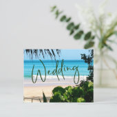 Tropische strand Ocean Blue Destination Uitnodiging Briefkaart (Staand voorkant)