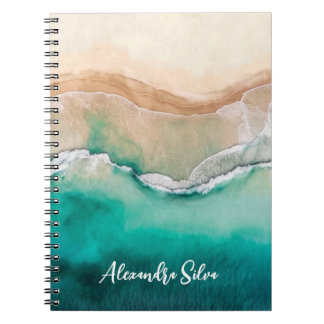 Tropische strand Ocean Waterverf Name Beach House Notitieboek