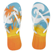 Tropische strand Ocean Waves Palms Abstract Teenslippers (Voetbed)