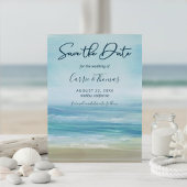 Tropische strand Ocean Waves Waterverf Save The Date