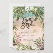tropische strand orchidee zoet 16 uitnodiging (Voorkant)