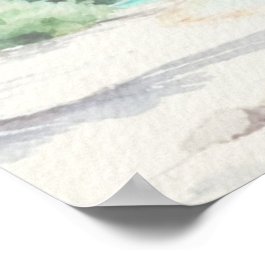 Tropische Strand Palm Bomen Bruiloft Welkomstbord Poster (Hoek)