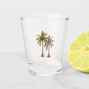 Tropische Strand Palmbomen Eenvoudige zomer Shot Glas