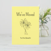 Tropische Strand Palmbomen Geel Bewegend Aankondiging (Staand voorkant)