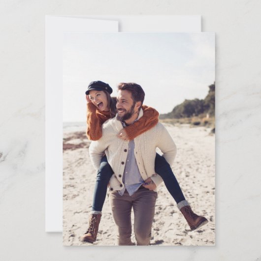 Tropische strand trouwfoto opslaan van de datum save the date (Achterkant)