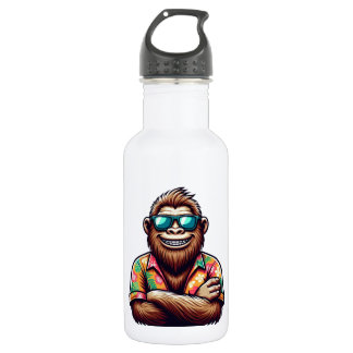 Tropische/strand yeti/bigfoot  waterfles 