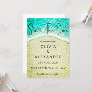 Tropische strandbestemming Bruiloft Save the Date Kaart