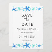 Tropische strandbestemming Bruiloft Save the Date Kaart (Voorkant / Achterkant)