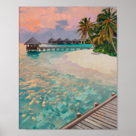 Tropische strandbestemming in het Poster van de Ma