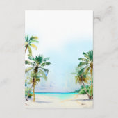 Tropische strandbestemming Trouwaccommodaties Informatiekaartje (Achterkant)