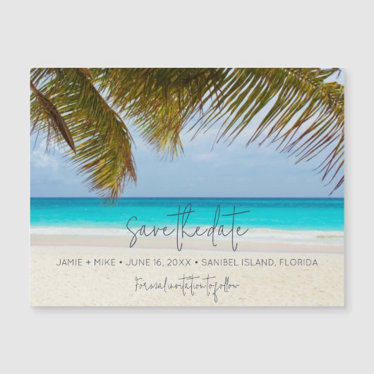 Tropische strandbestemming Weddenschap Opslaan dat (Voorkant)