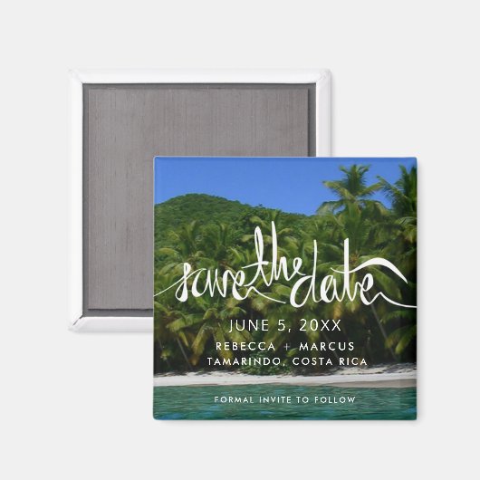 Tropische strandbestemming Weddenschap Opslaan dat Magneet (Voorkant / Achterkant)