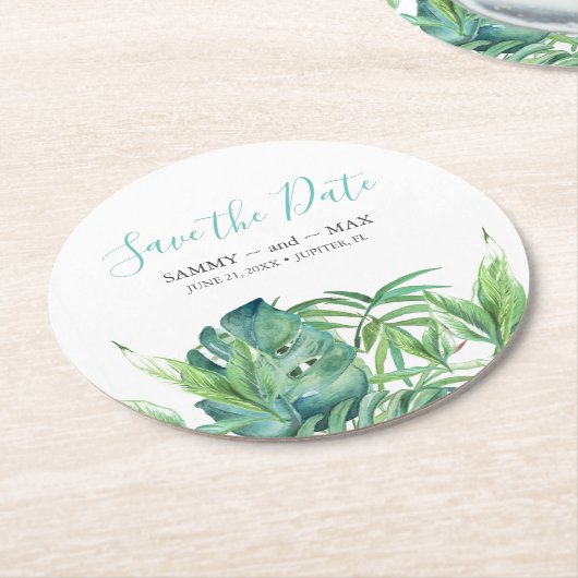 Tropische strandbestemming Weddenschap Opslaan dat Ronde Kartonnen Onderzetter (Gebogen)