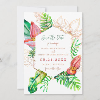 Tropische Strandbloemen Save the Date