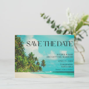 Tropische strandbruiloft Save the Dates Date