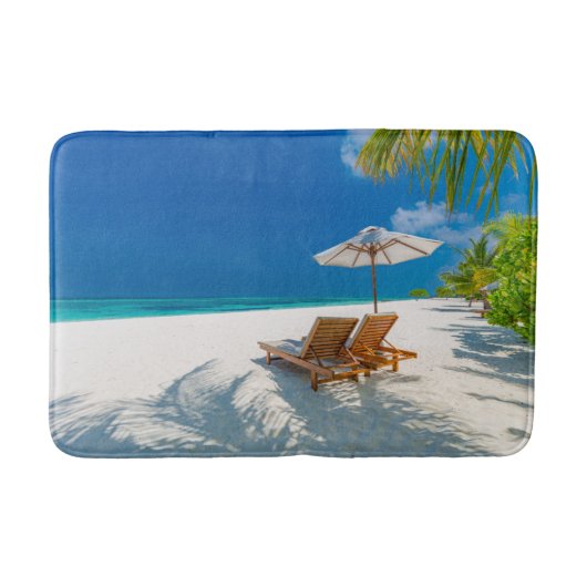 Tropische stranden | Lounge Chairs Beach, Bora Bor Badmat (Voorkant)