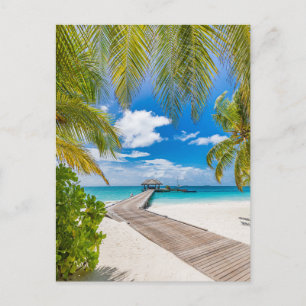 Tropische stranden Maldiven Island Wooden Jetty Briefkaart