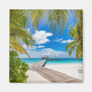 Tropische stranden   Maldiven Island Wooden Jetty Magneet