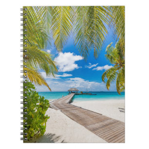 Tropische stranden Maldiven Island Wooden Jetty Notitieboek