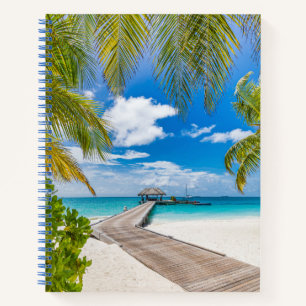 Tropische stranden Maldiven Island Wooden Jetty Notitieboek