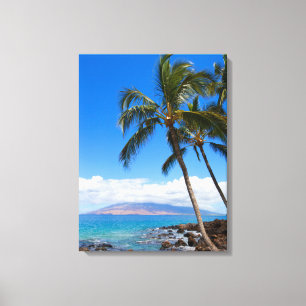 Tropische stranden   Maui Hawaii Canvas Afdruk