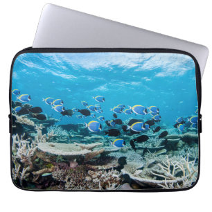 Tropische stranden Sturgeon in Coral Laptop Sleeve