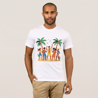 Tropische Strandfeest Vrienden Zomerfeest T-shirt