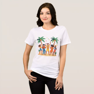 Tropische Strandfeest Vrienden Zomerfeest Tri-Blend Shirt