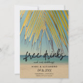 Tropische strandfotobestemming bruiloft save the date (Voorkant)